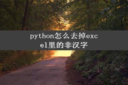 python怎么去掉excel里的非汉字