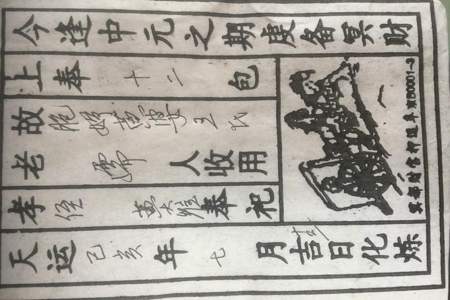 中元节女儿写给父亲的袱子怎么写