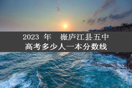 2023 年㝊嶶庐江县五中高考多少人一本分数线